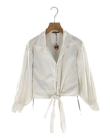 Blusa crop manga larga