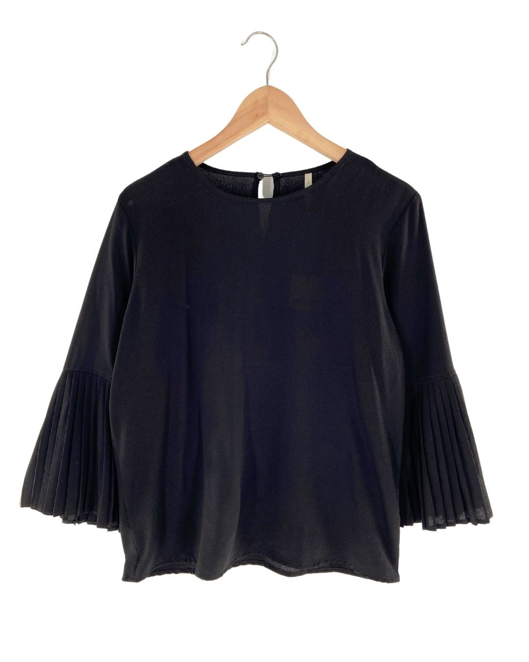 Blusa manga amplia plisada