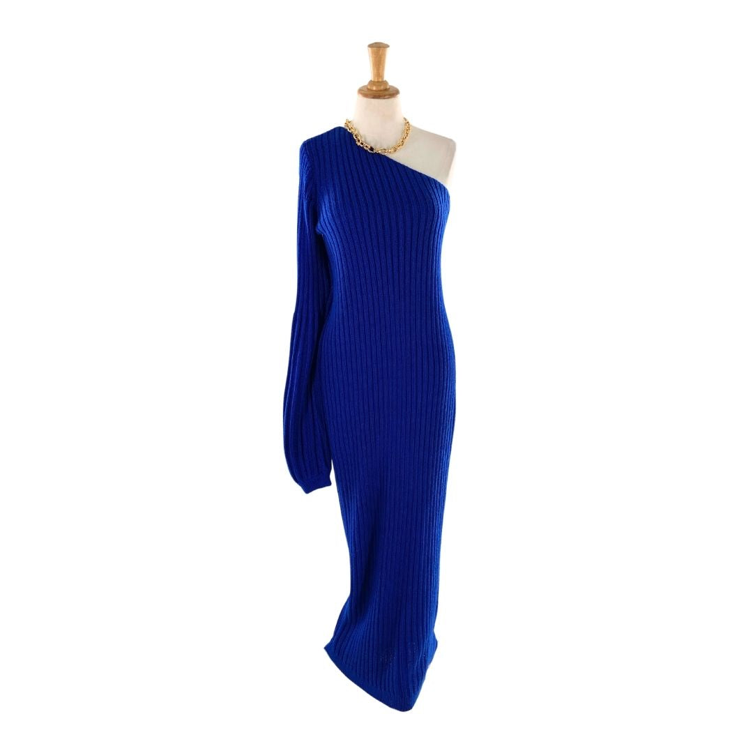 Maxi vestido one shoulder