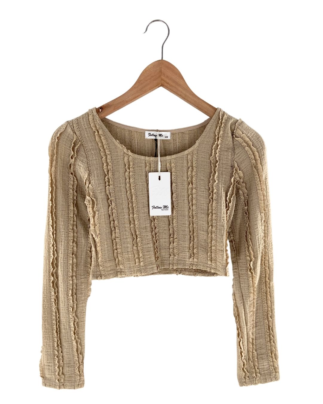 Blusa crop manga larga