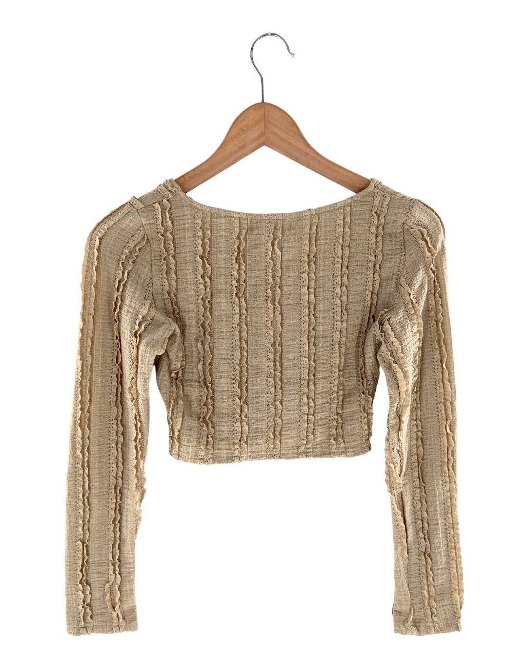 Blusa crop manga larga
