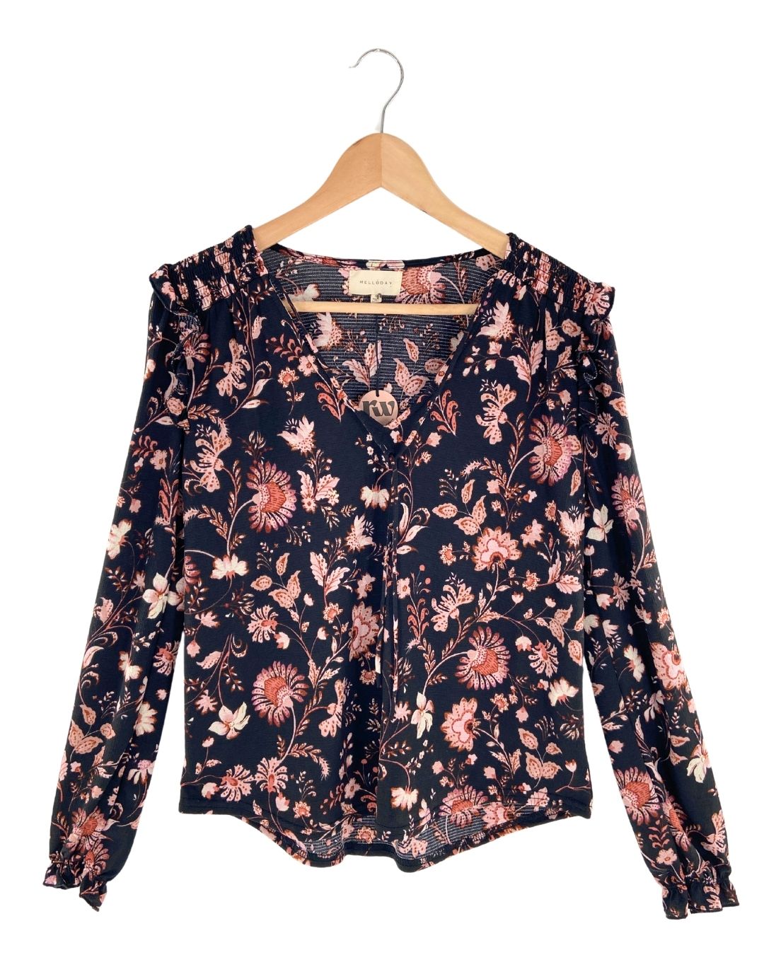 Blusa manga larga con textura