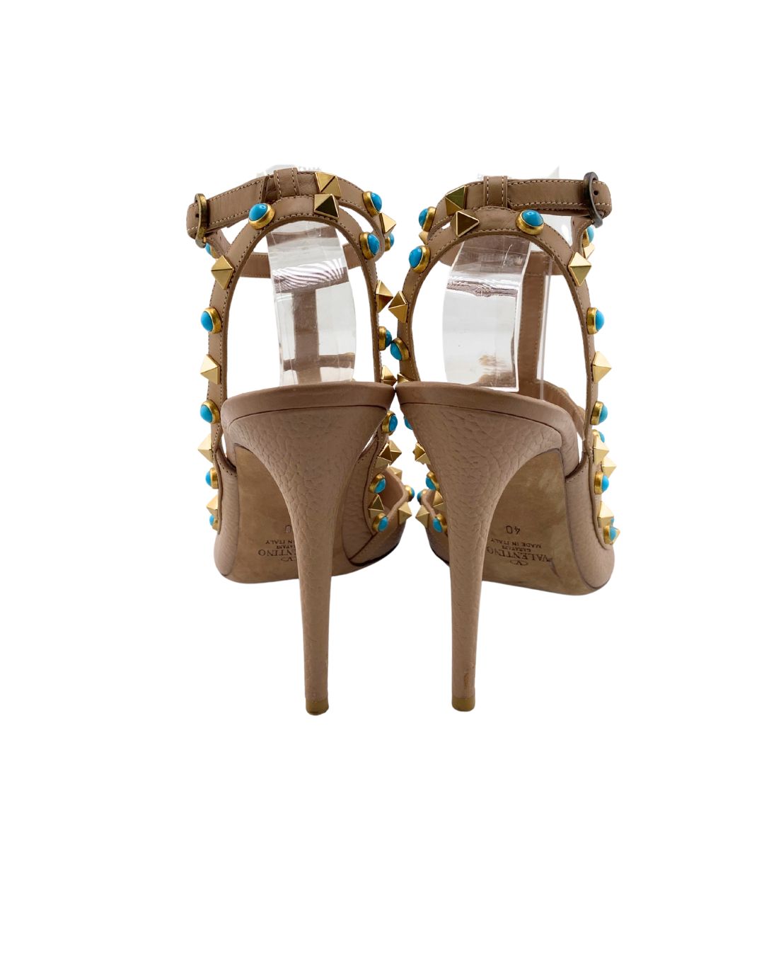 Stilettos Rockstud de cuero