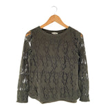 Blusa manga larga con blonda