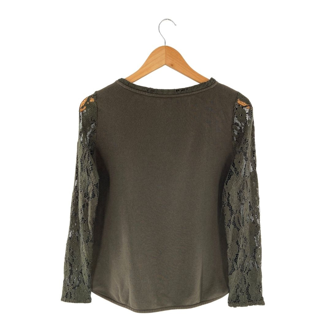 Blusa manga larga con blonda