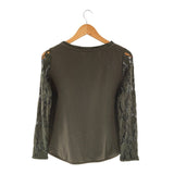 Blusa manga larga con blonda