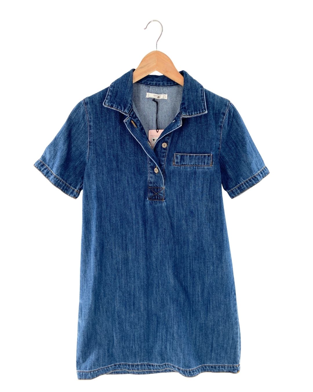 Vestido mini recto en denim