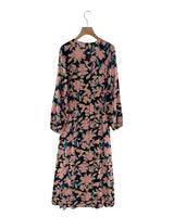 Maxi vestido manga larga print
