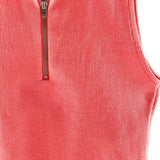 Crop top canalé con cremallera