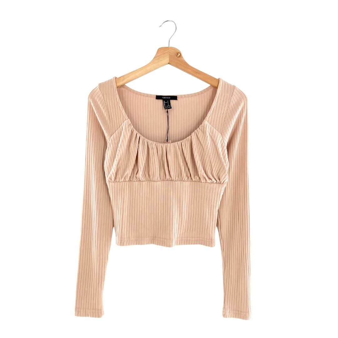 Blusa manga larga en canalé