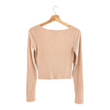 Blusa manga larga en canalé