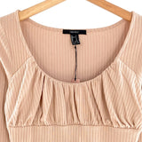 Blusa manga larga en canalé