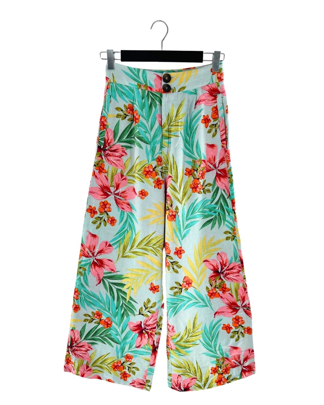 Pantalón wide leg print flores