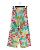 Pantalón wide leg print flores