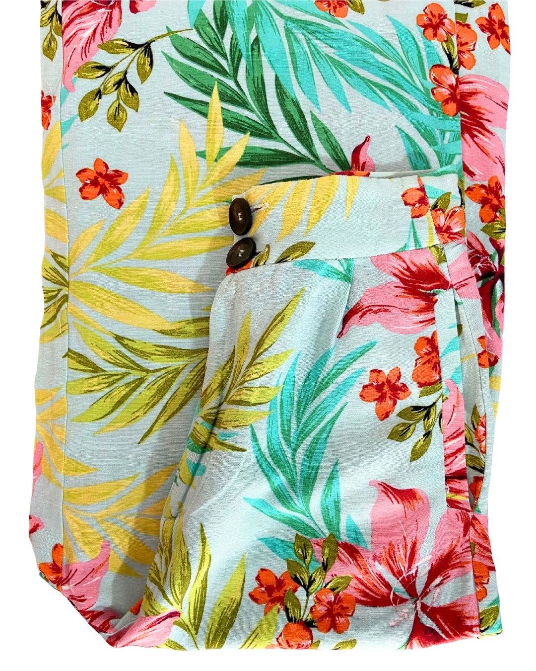 Pantalón wide leg print flores