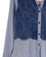 Camisa manga larga con blonda