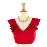 Crop top satinado tiras anchas