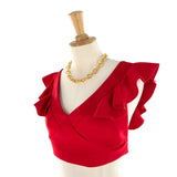 Crop top satinado tiras anchas