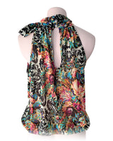 Blusa en mesh cuello halter