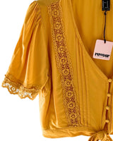 Blusa manga corta con detalles