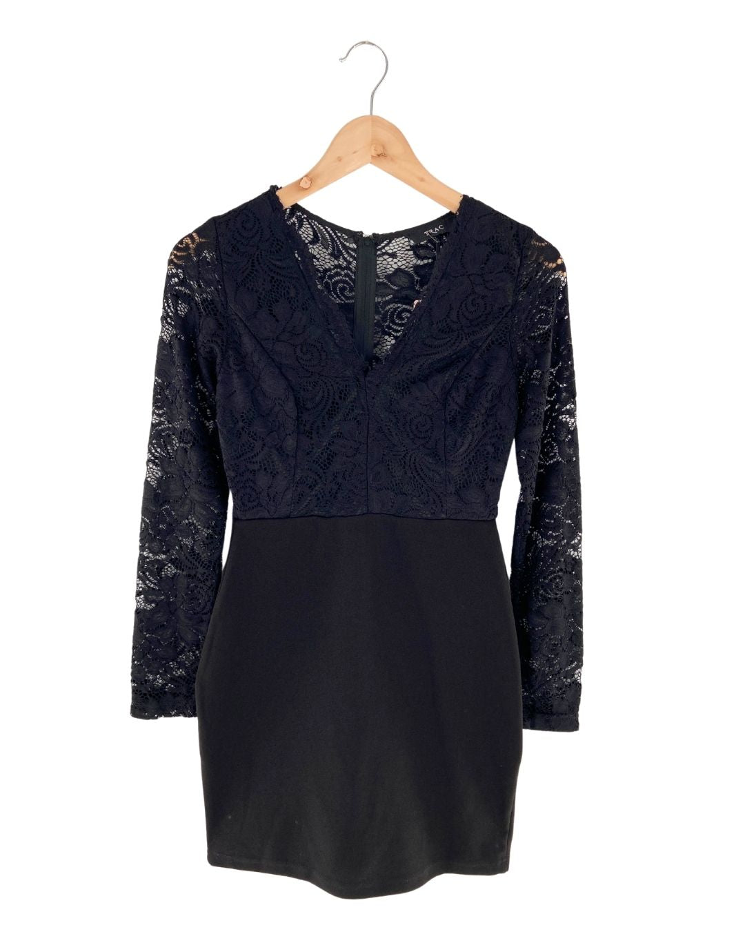 Vestido midi mangas en blonda