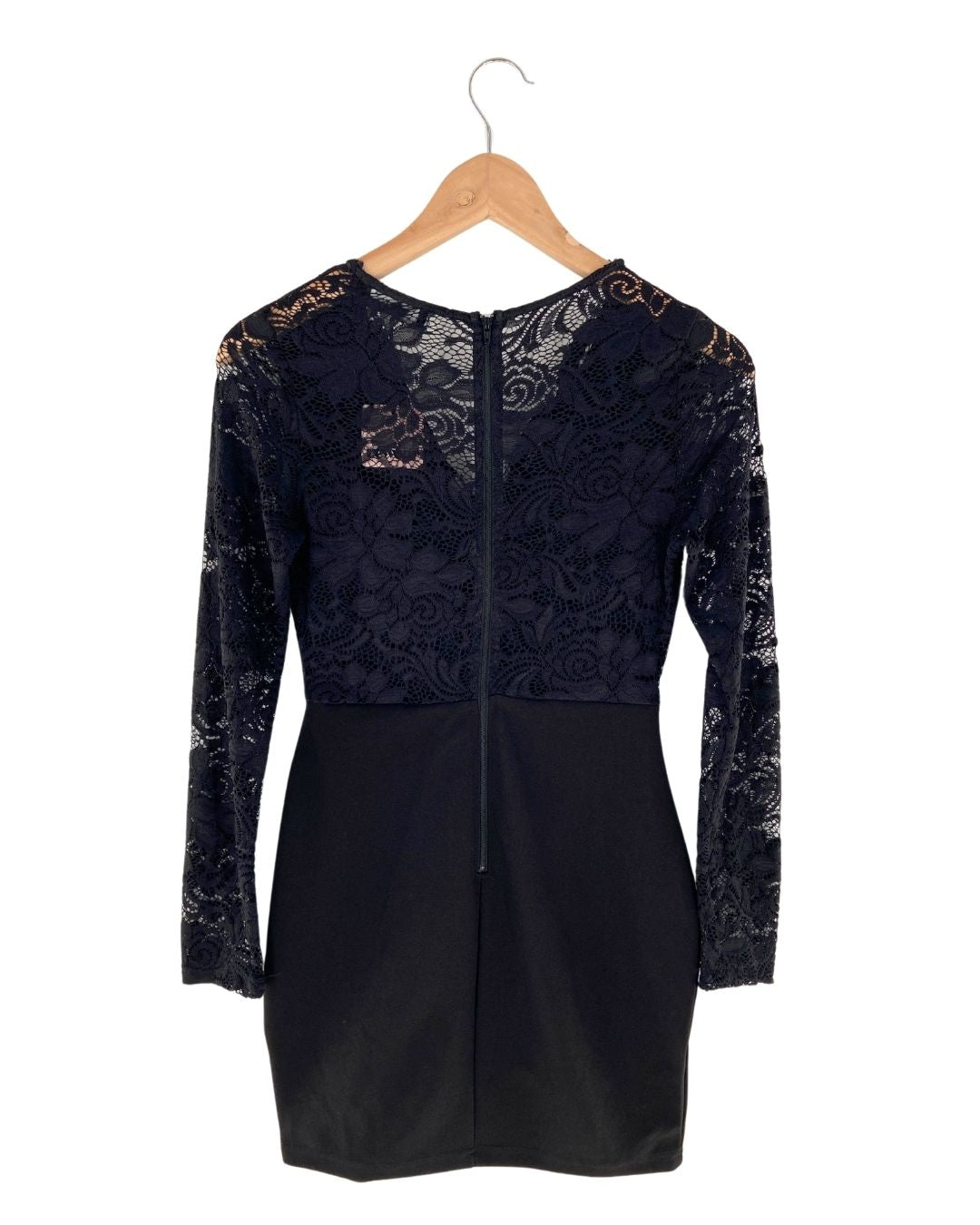 Vestido midi mangas en blonda