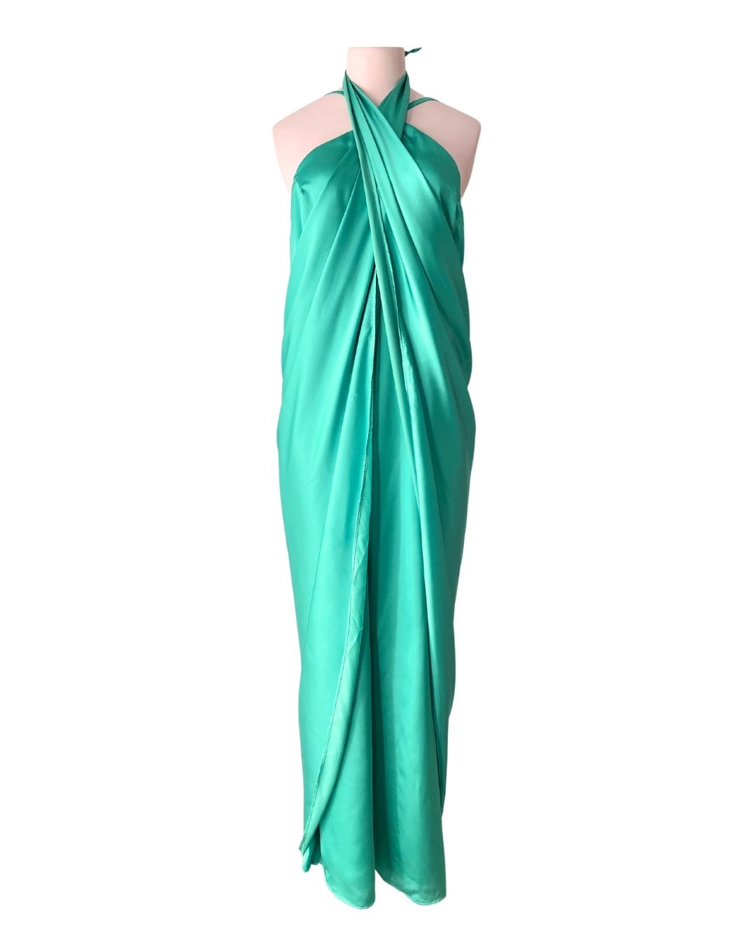 Maxi vestido satinado de tiras