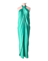 Maxi vestido satinado de tiras