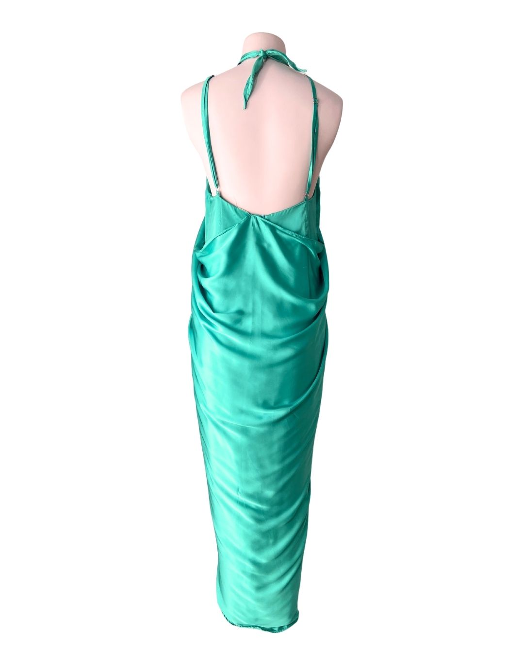 Maxi vestido satinado de tiras