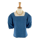 Blusa manga corta en denim