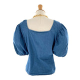 Blusa manga corta en denim