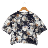 Chaqueta crop acolchada print