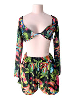 Set crop y short estampados