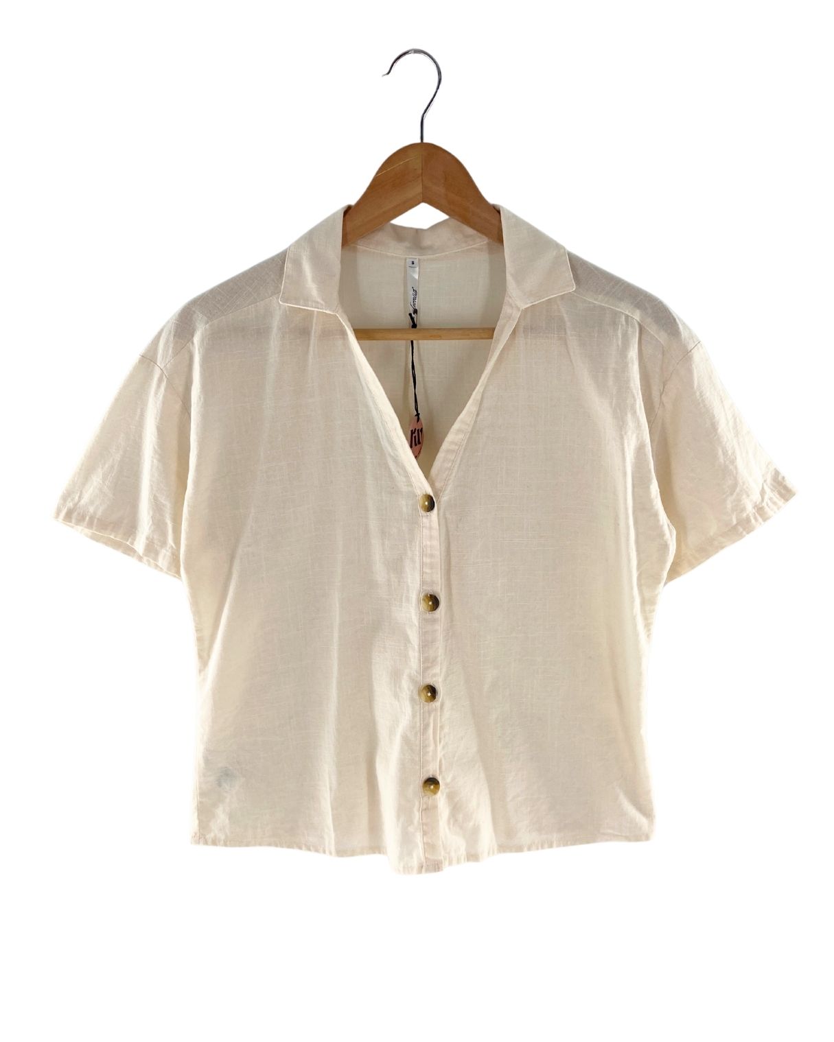 Camisa crop manga corta