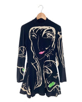 Vestido manga larga canalé