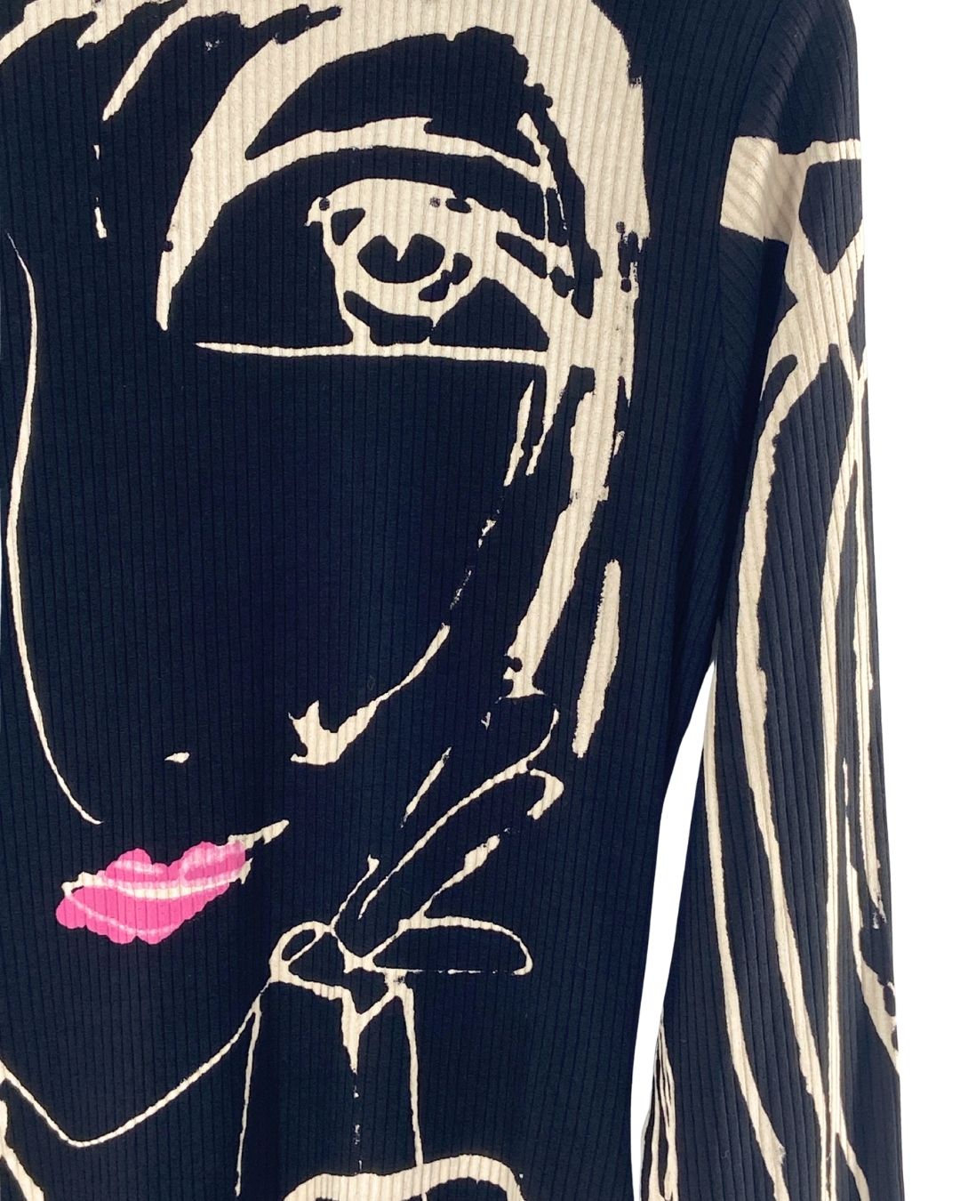 Vestido manga larga canalé