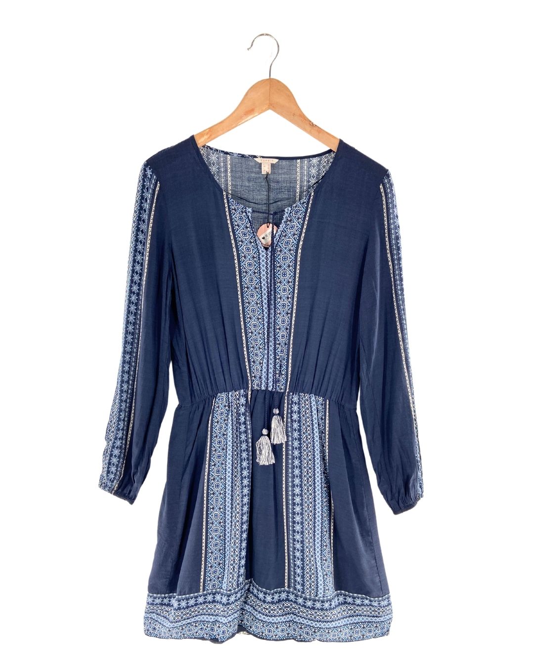 Vestido midi con print anudado