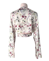 Blusa crop manga larga