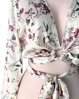Blusa crop manga larga