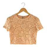 Blusa crop manga corta