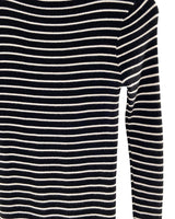 Vestido cuello alto a franjas