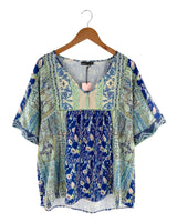 Blusa manga corta satinada