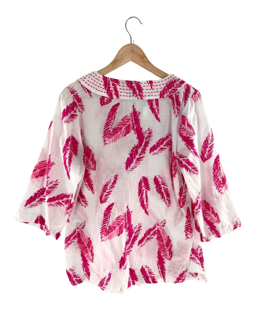 Blusa en algodón cuello V