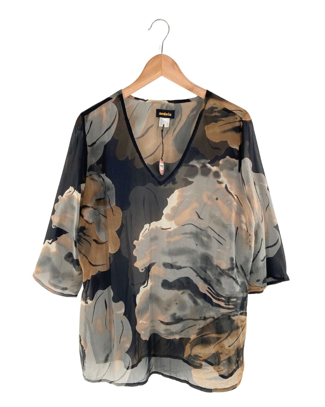 Blusa traslúcida con print