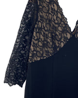 Vestido midi con blonda