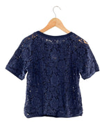 Blusa manga corta en blonda
