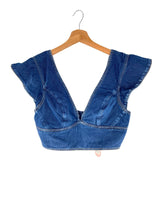 Crop top estructurado en denim