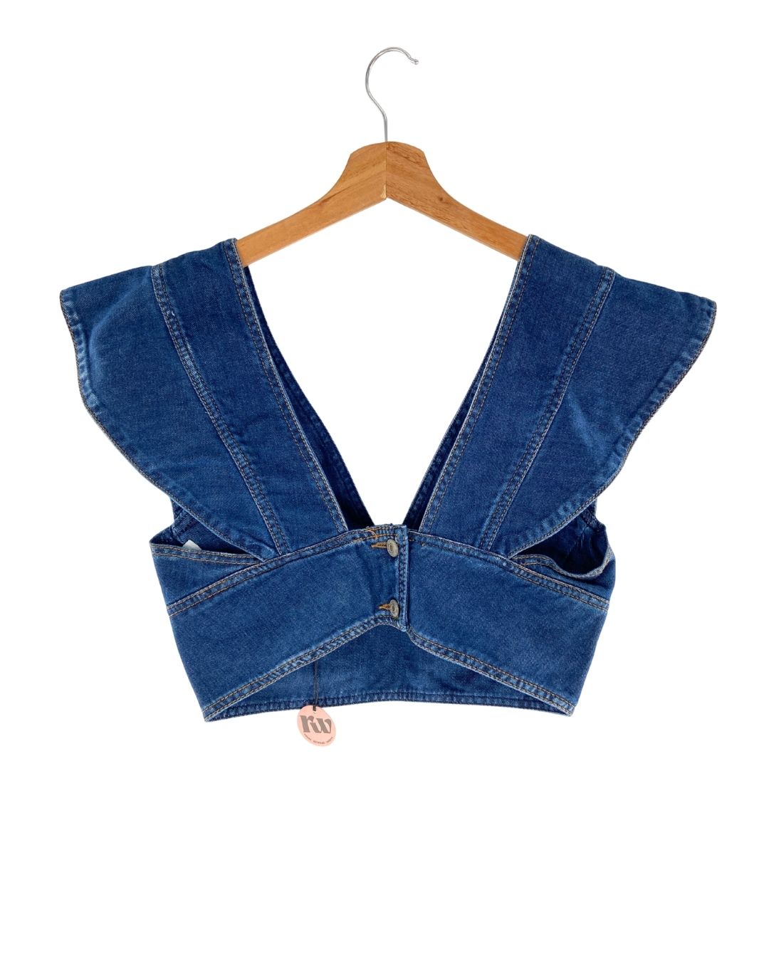 Crop top estructurado en denim