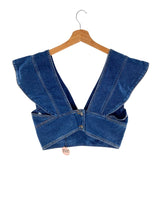 Crop top estructurado en denim