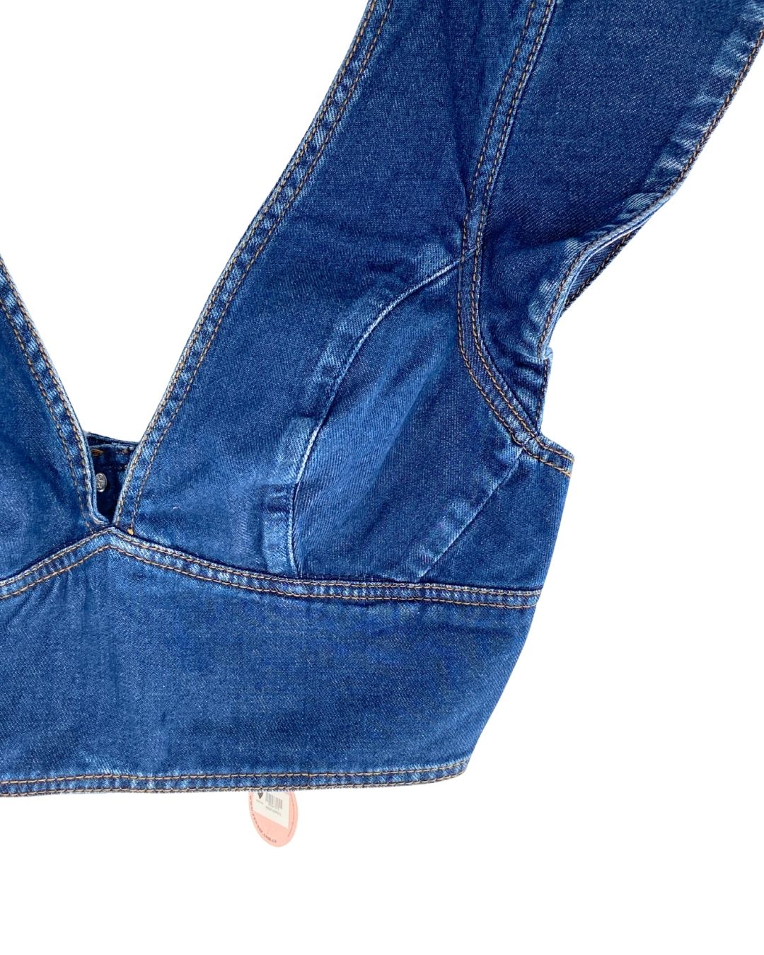 Crop top estructurado en denim